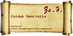 Zsidek Henrietta névjegykártya