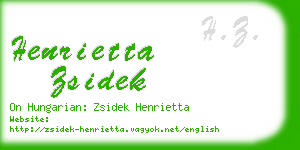 henrietta zsidek business card